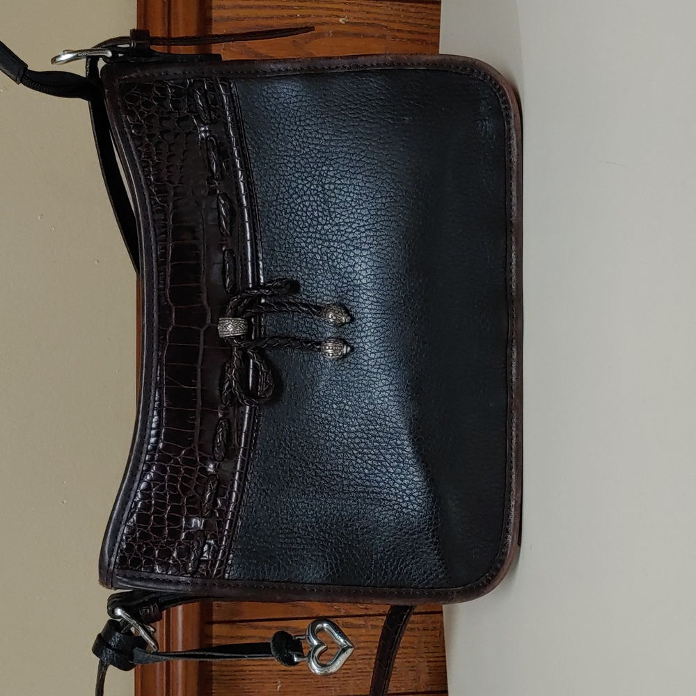 Brighton Leather Hard Shell Vintage Shoulder Bag